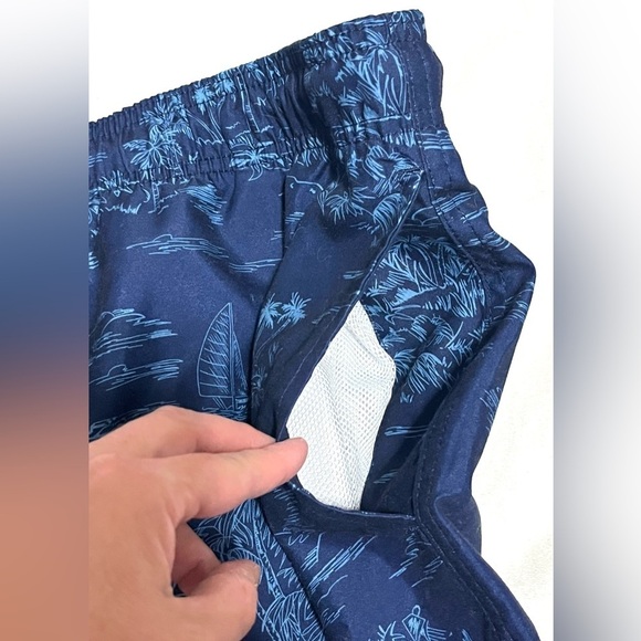 Land’s End Blue Tropical Print Men’s Swim Trunks Pockets Shorts Size 3XL 50-52 - Picture 6 of 16